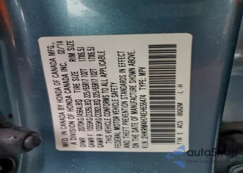 2014 Honda Cr-V Exl z USA, uszkodzony, nr VIN 2HKRM4H74EH656474